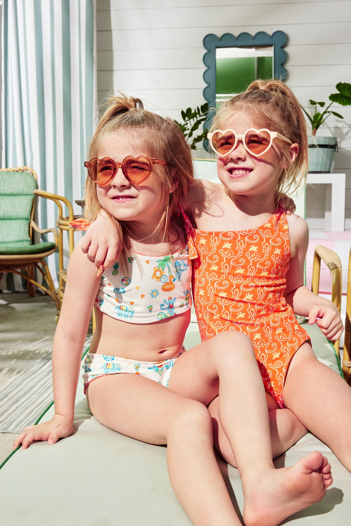 Kids Monkey/Pool Party Jacey Reversible One Piece