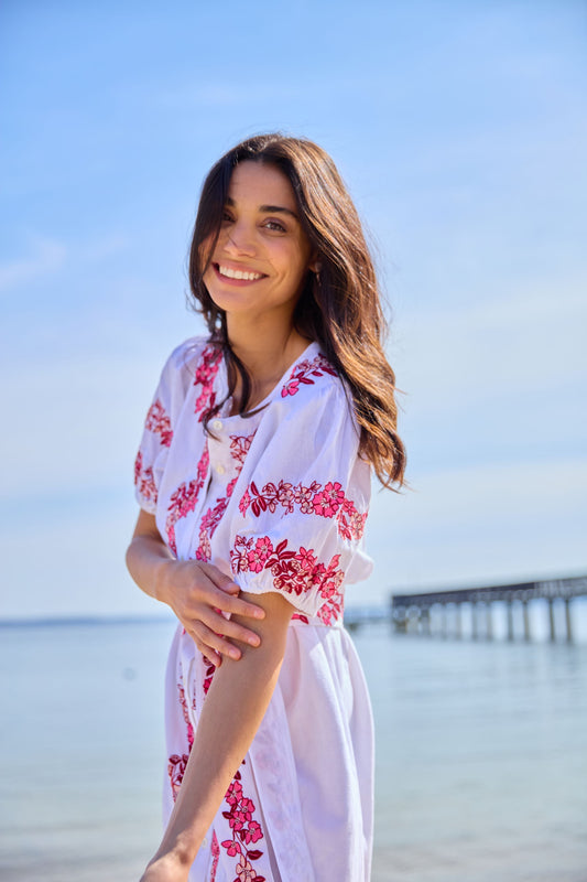 Roller Rabbit Honeysuckle Embroidery Suri Caftan