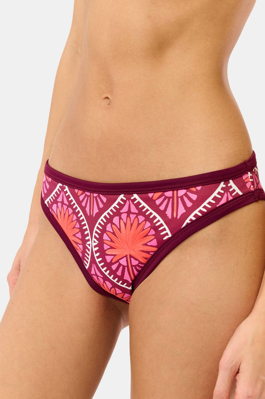 Roller Rabbit Burgundy Palm Fronds Oceana Bikini Top