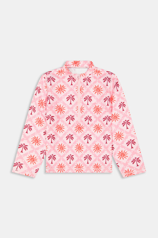 Roller Rabbit Pink Kids Sunny Days Rashguard