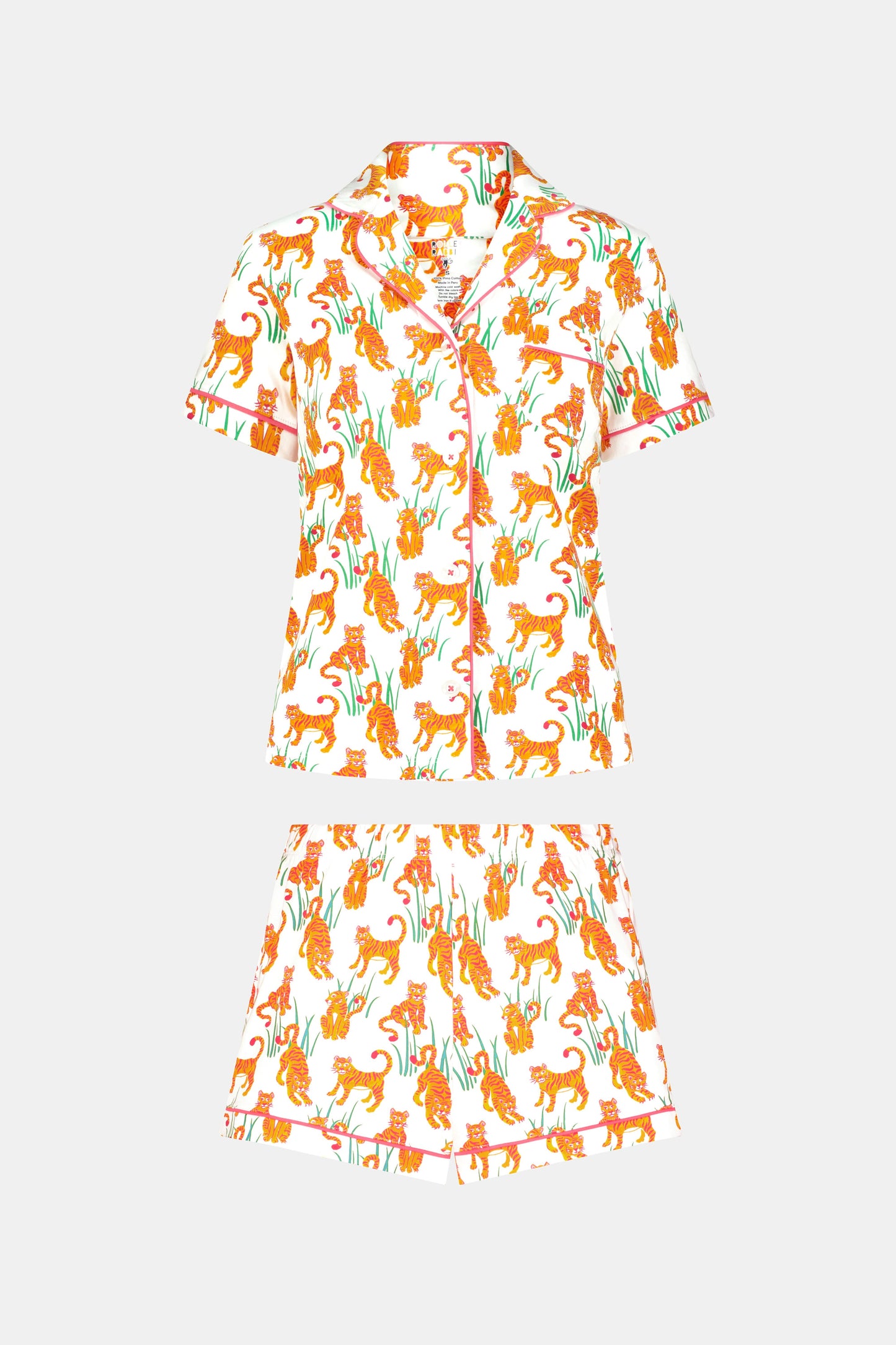Roller Rabbit Orange Teddy Tiger Polo Pajamas