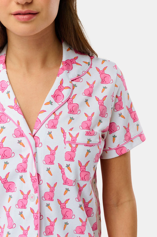 Roller Rabbit Pink Romy Rabbit Polo Pajamas