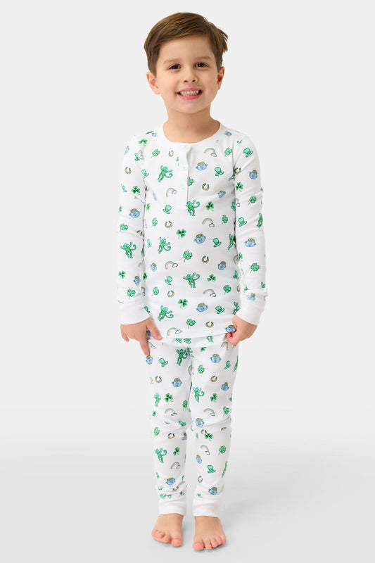 Roller Rabbit Green Kids Luck O' The Monkey Pajamas