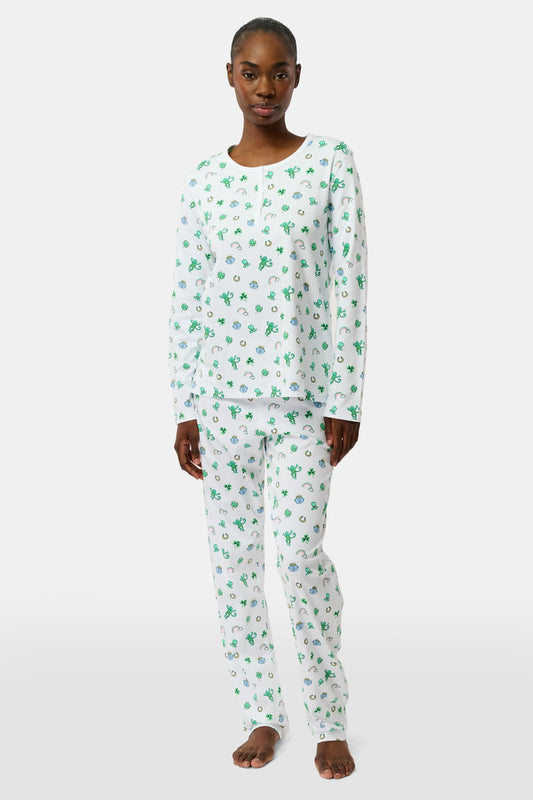 Roller Rabbit Green Luck O' The Monkey Pajamas