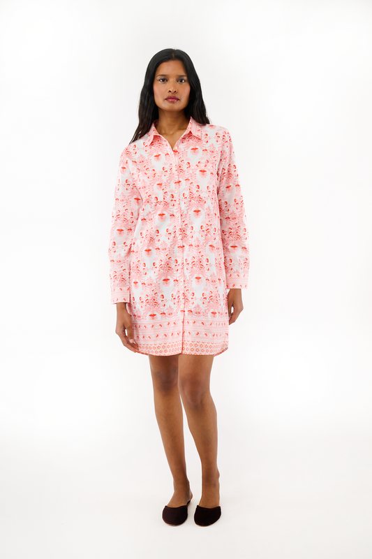 Oleander Bloom Shirt Dress