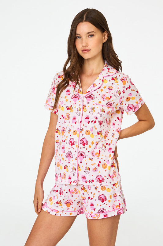 Roller Rabbit Orange Fall-A-Palooza Polo Pajamas