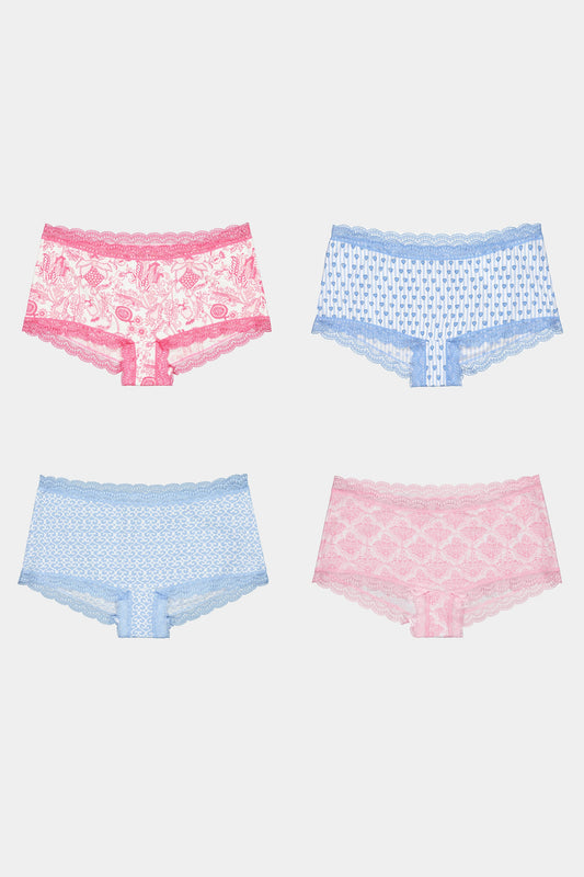 Roller Rabbit Classic Core Boyshort 4 Pack