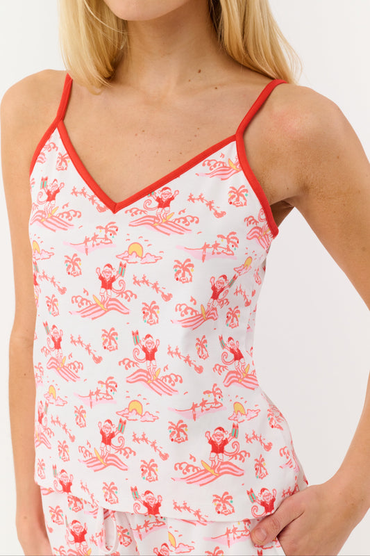 Roller Rabbit Red Surfing Santa Mischa Tank Set
