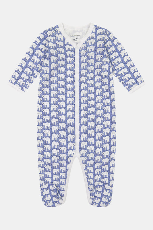 Roller Rabbit Blue Infant Hathi Footie Pajamas
