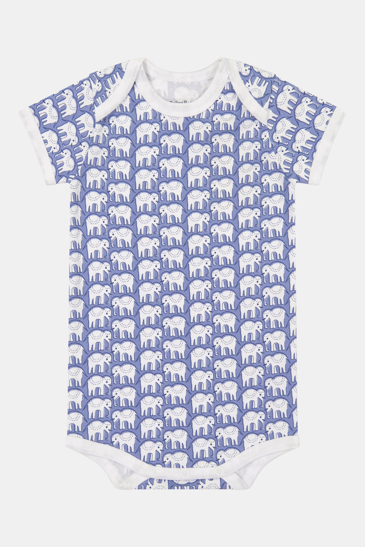 Roller Rabbit Blue Infant Hathi Short Sleeve Onesie