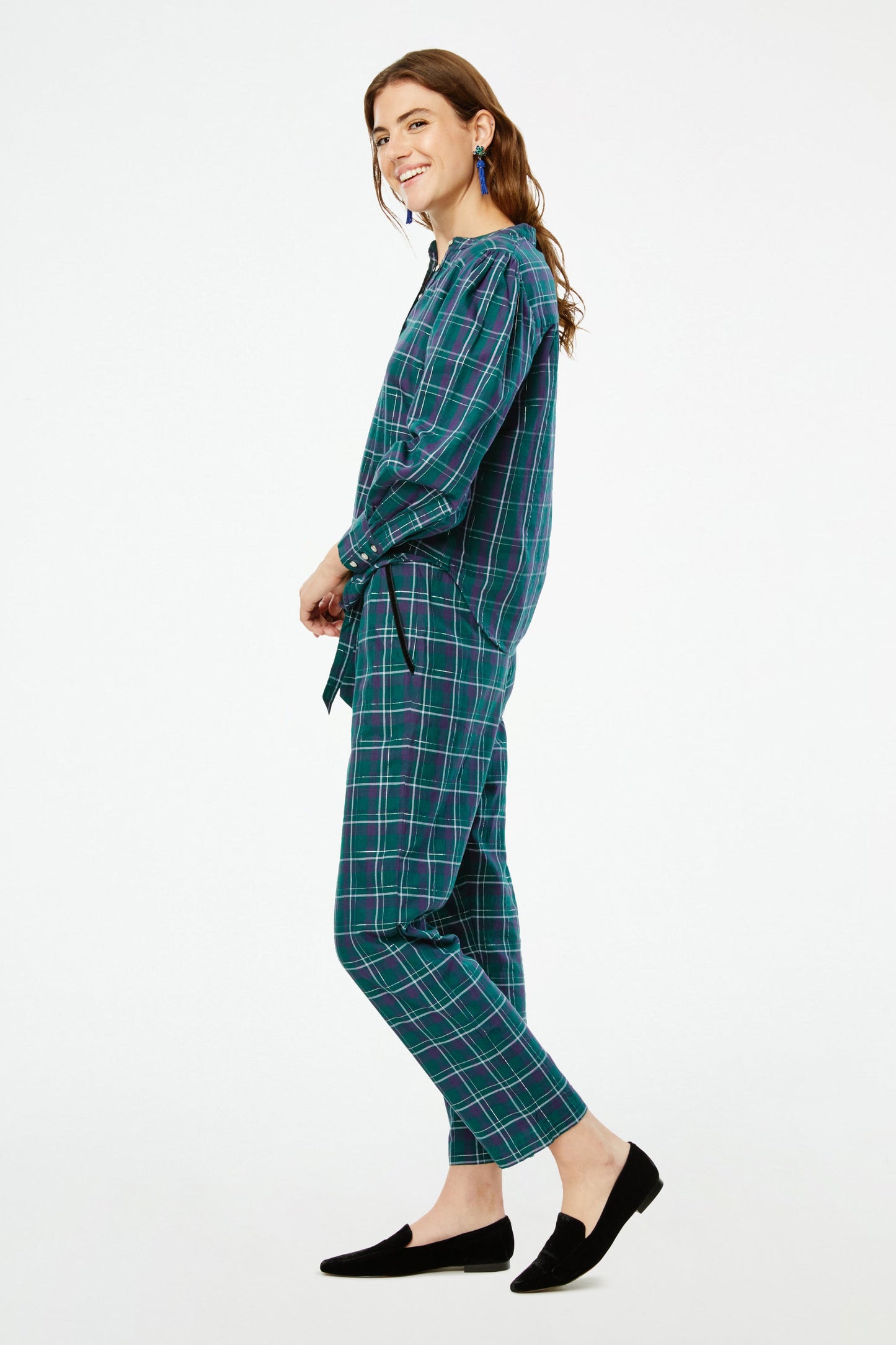 Roller Rabbit Inverness Plaid Glenda Top