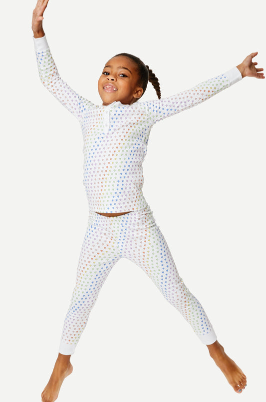 Roller Rabbit Rainbow Kids Disco Hearts Pajamas