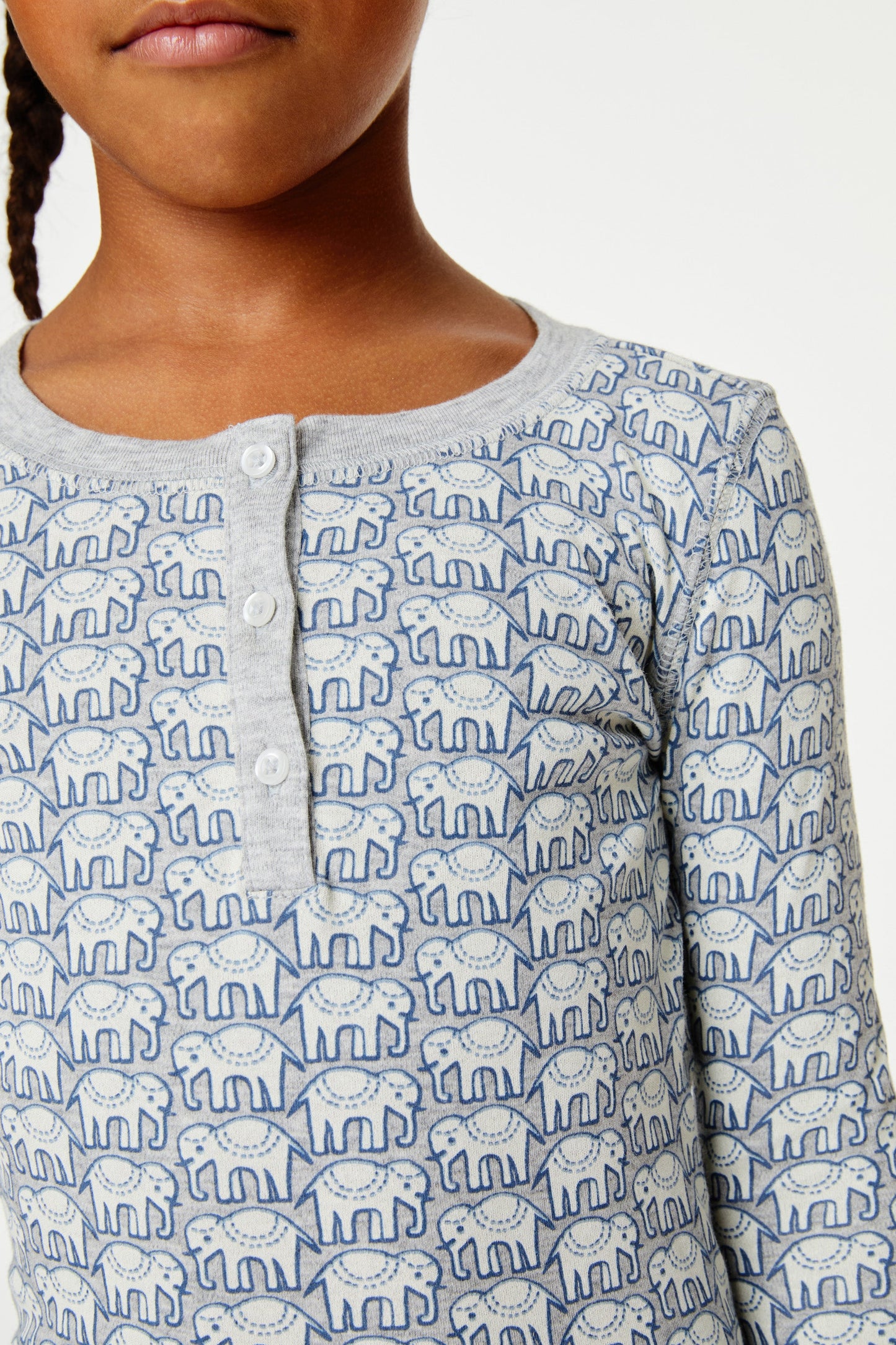 Roller Rabbit Heather Grey Kids Hathi Pajamas