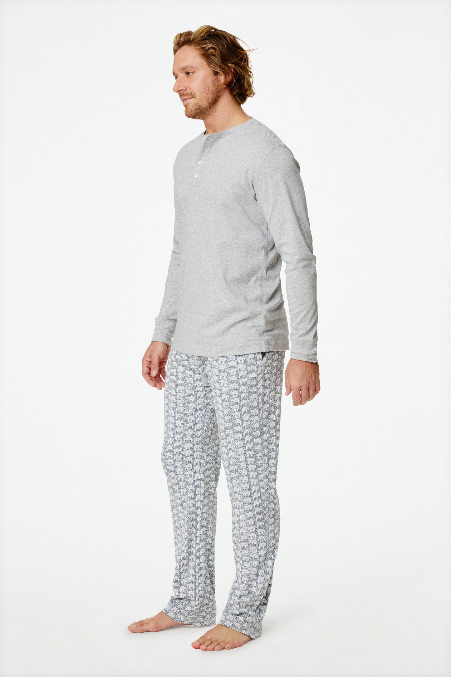 Roller Rabbit Heather Grey Mens Hathi Spencer Pajamas