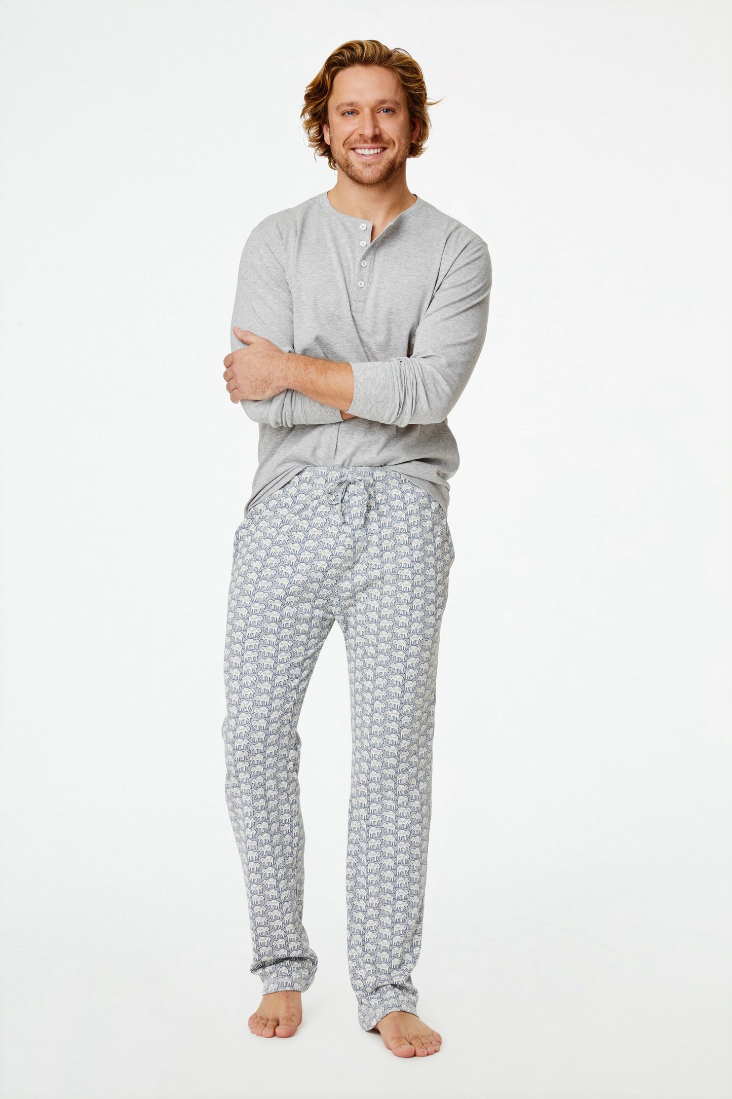 Roller Rabbit Heather Grey Mens Hathi Spencer Pajamas