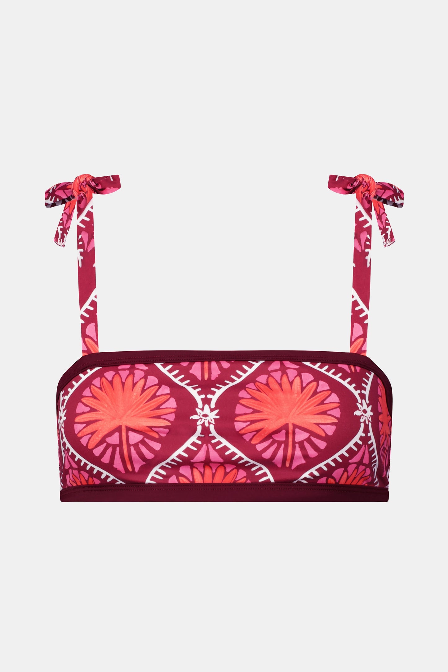 Roller Rabbit Burgundy Palm Fronds Oceana Bikini Top