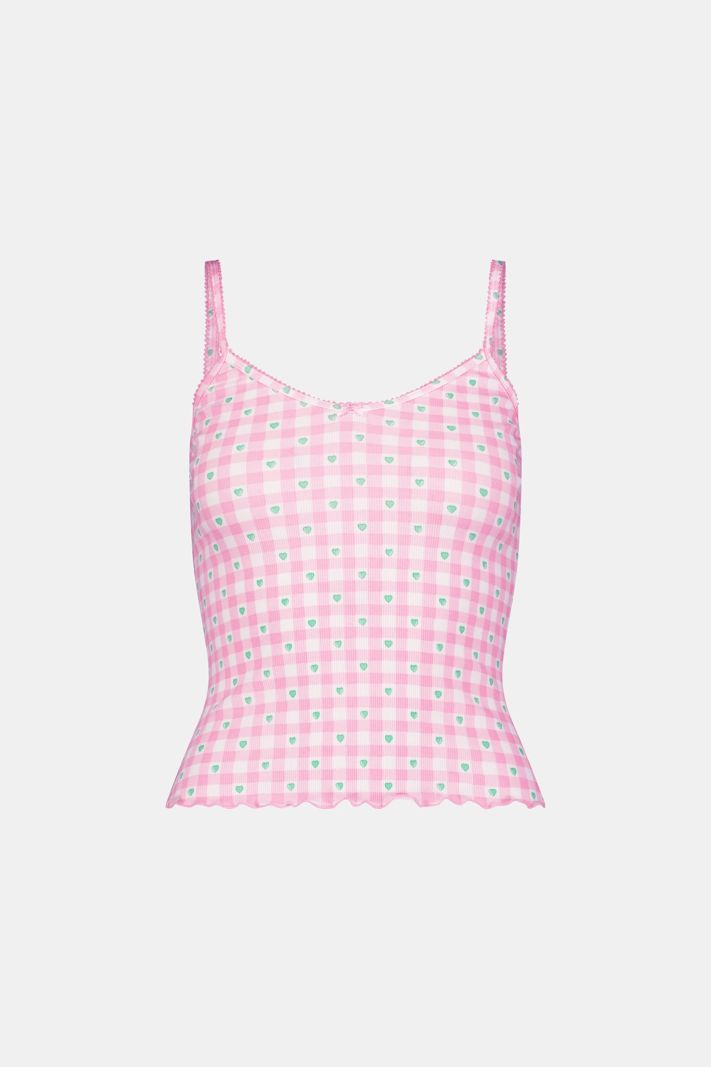 Roller Rabbit Pink Gingham Hearts Mulberry Cami