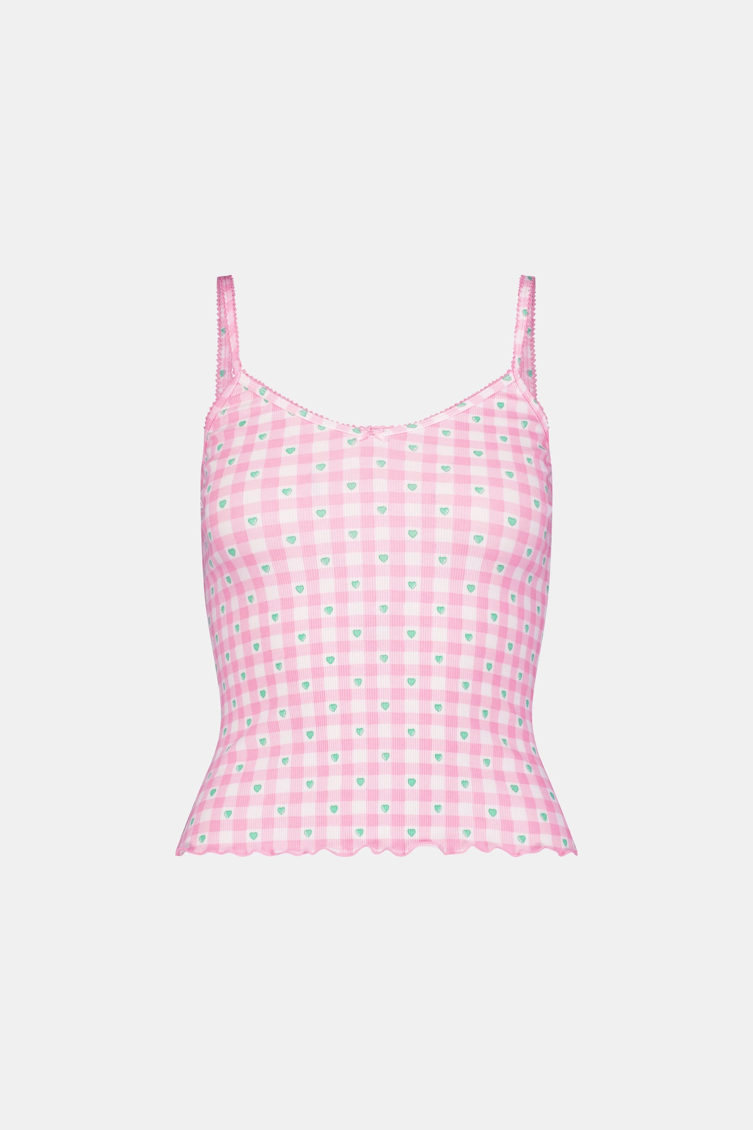 Roller Rabbit Pink Gingham Hearts Mulberry Cami