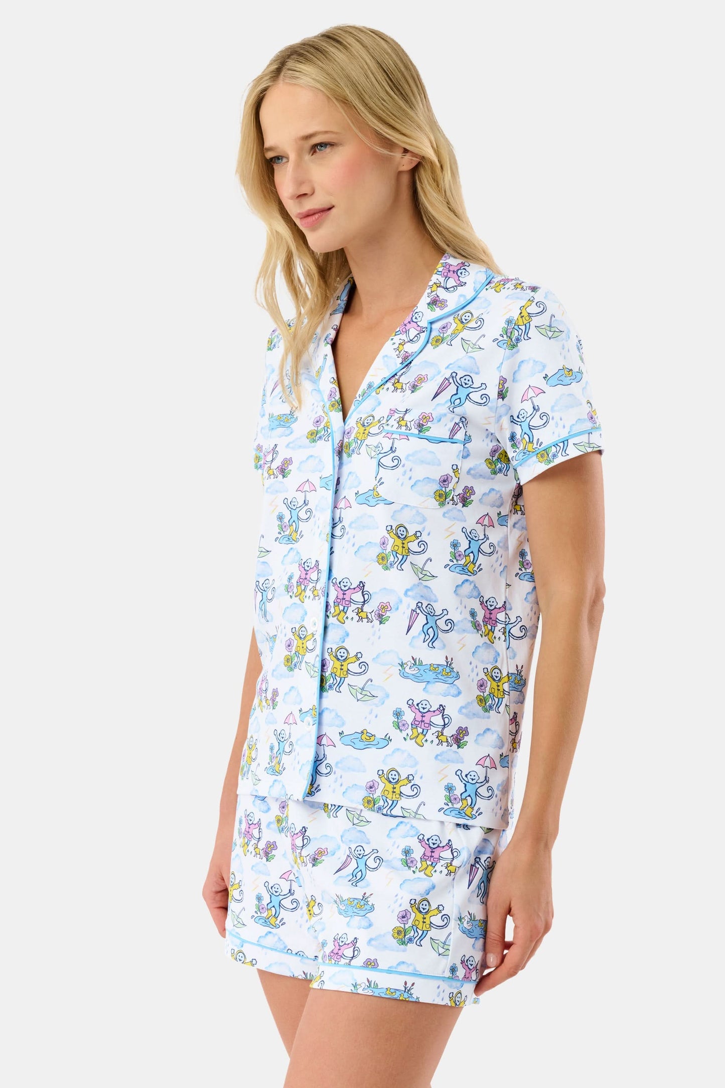 Roller Rabbit Pink April Showers Polo Pajamas