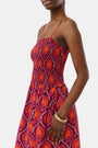 Roller Rabbit Burgundy Palm Fronds Briar Dress