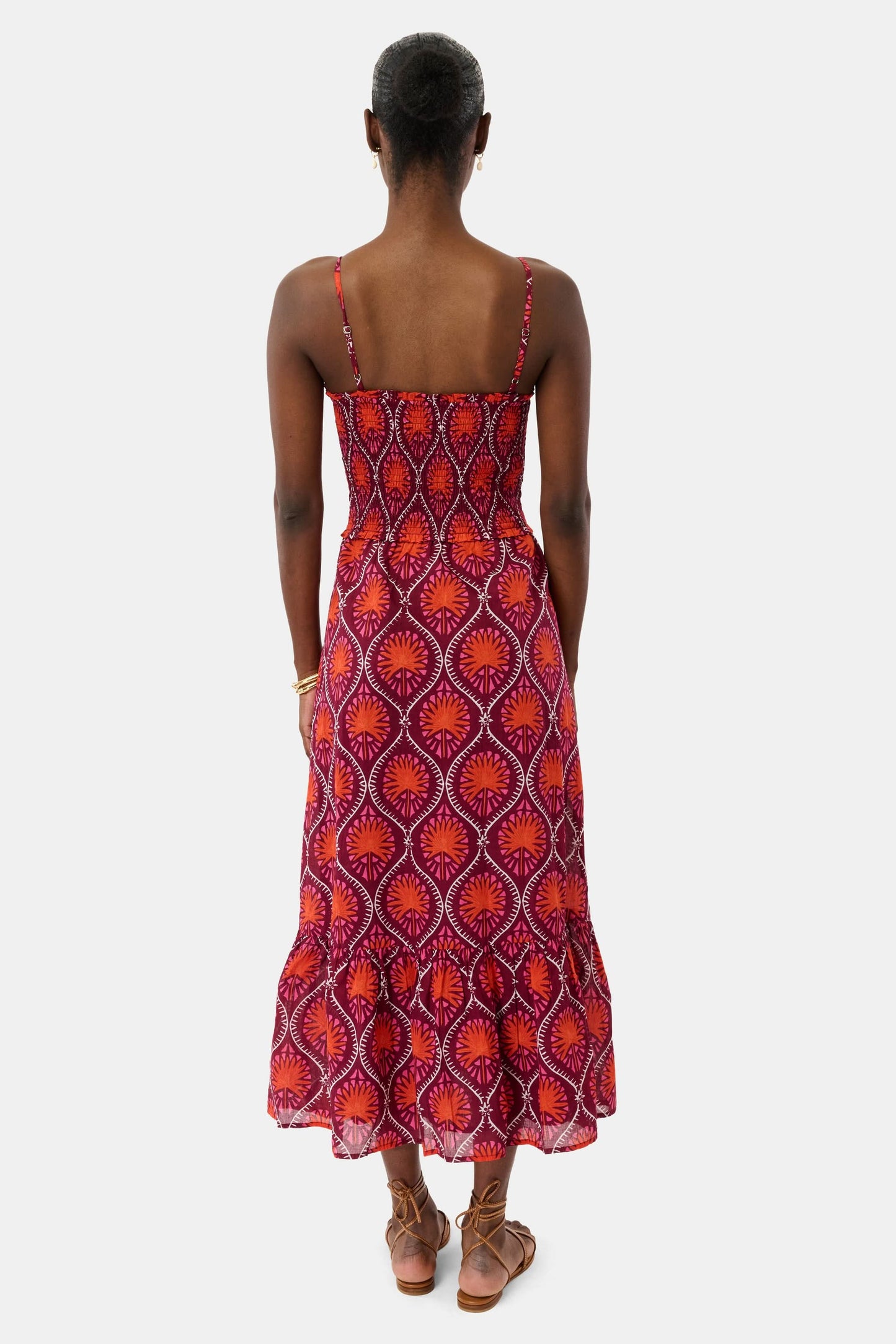 Roller Rabbit Burgundy Palm Fronds Briar Dress