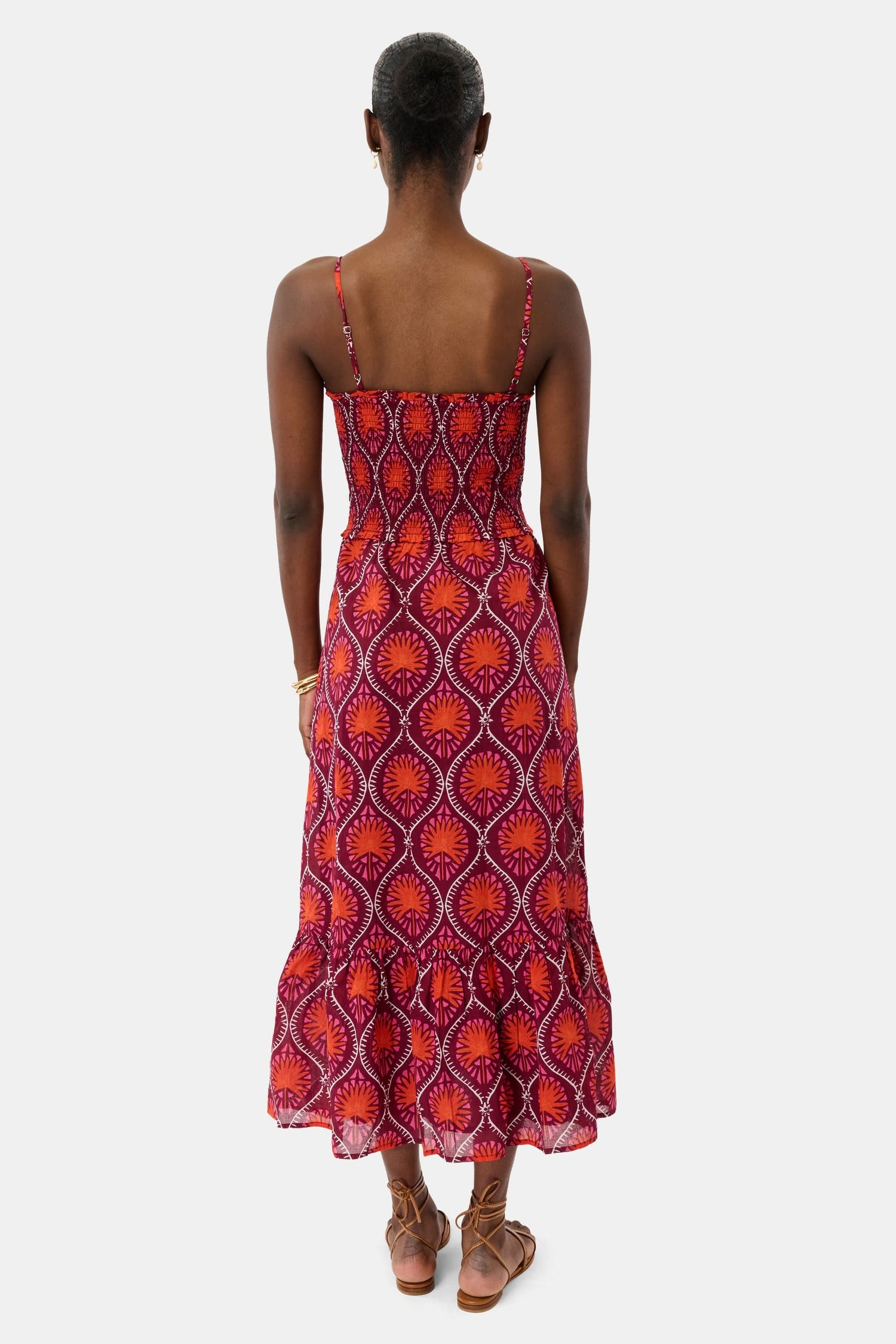 Roller Rabbit Burgundy Palm Fronds Briar Dress