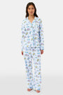 Roller Rabbit Pink April Showers Long Sleeve Polo Pajamas