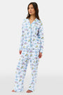 Roller Rabbit Pink April Showers Long Sleeve Polo Pajamas