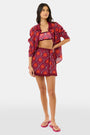 Roller Rabbit Burgundy Palm Fronds Marisol Wrap Pareo