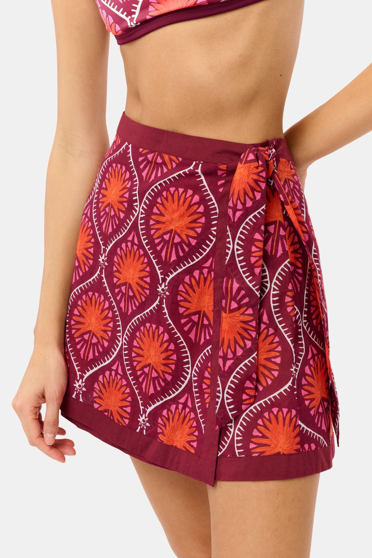 Roller Rabbit Burgundy Palm Fronds Marisol Wrap Pareo