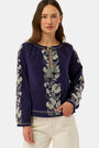 Roller Rabbit Navy Cross Stitch Vine Jayden Top