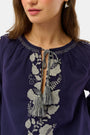 Roller Rabbit Navy Cross Stitch Vine Jayden Top