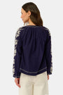 Roller Rabbit Navy Cross Stitch Vine Jayden Top