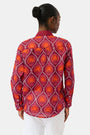 Roller Rabbit Burgundy Palm Fronds Boyfriend Shirt