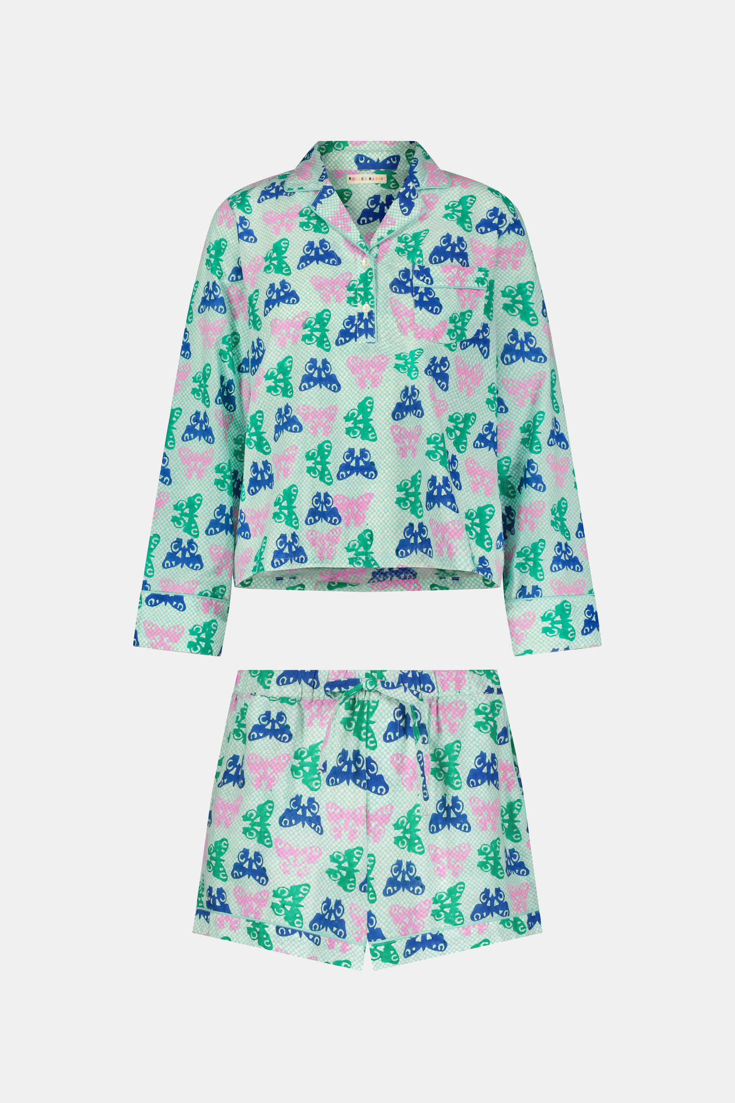 Roller Rabbit Green Butterfly Skies Heather Lounge Set