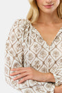Roller Rabbit Brown Infinity Floral Embroidery Stevie Top