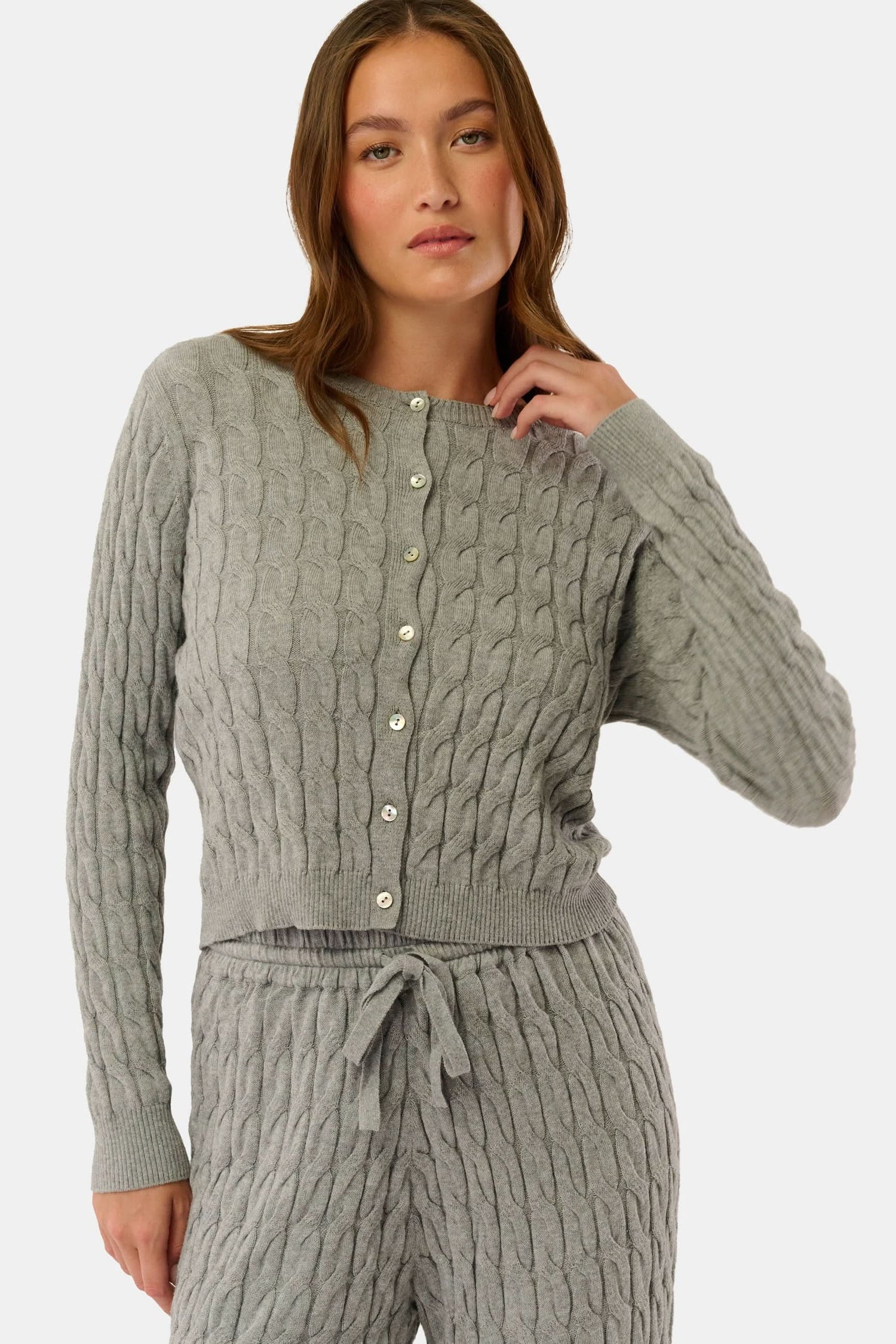 Roller Rabbit Grey Mini Cables Moxie Cardigan