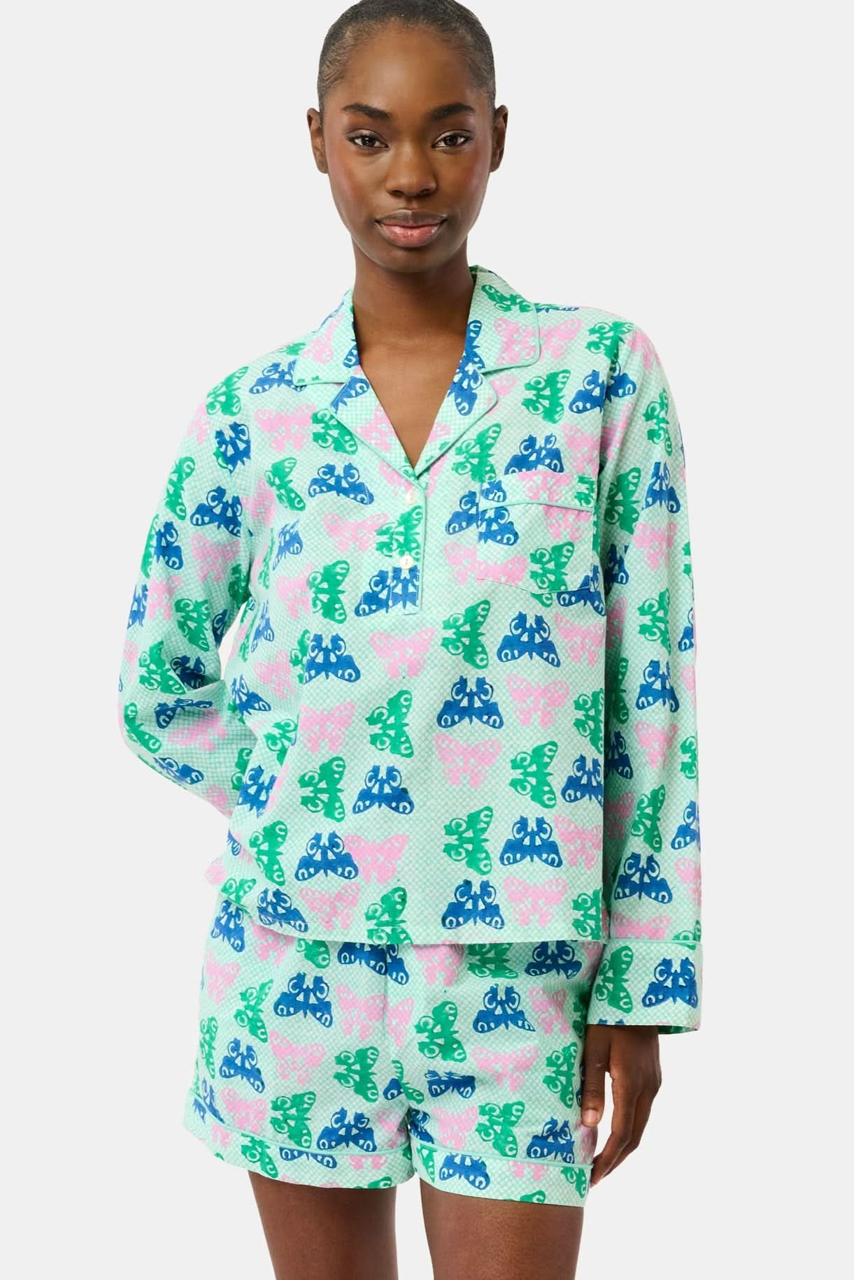 Roller Rabbit Green Butterfly Skies Heather Lounge Set
