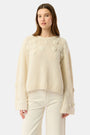 Roller Rabbit Cream Crochet Floral Quinn Sweater