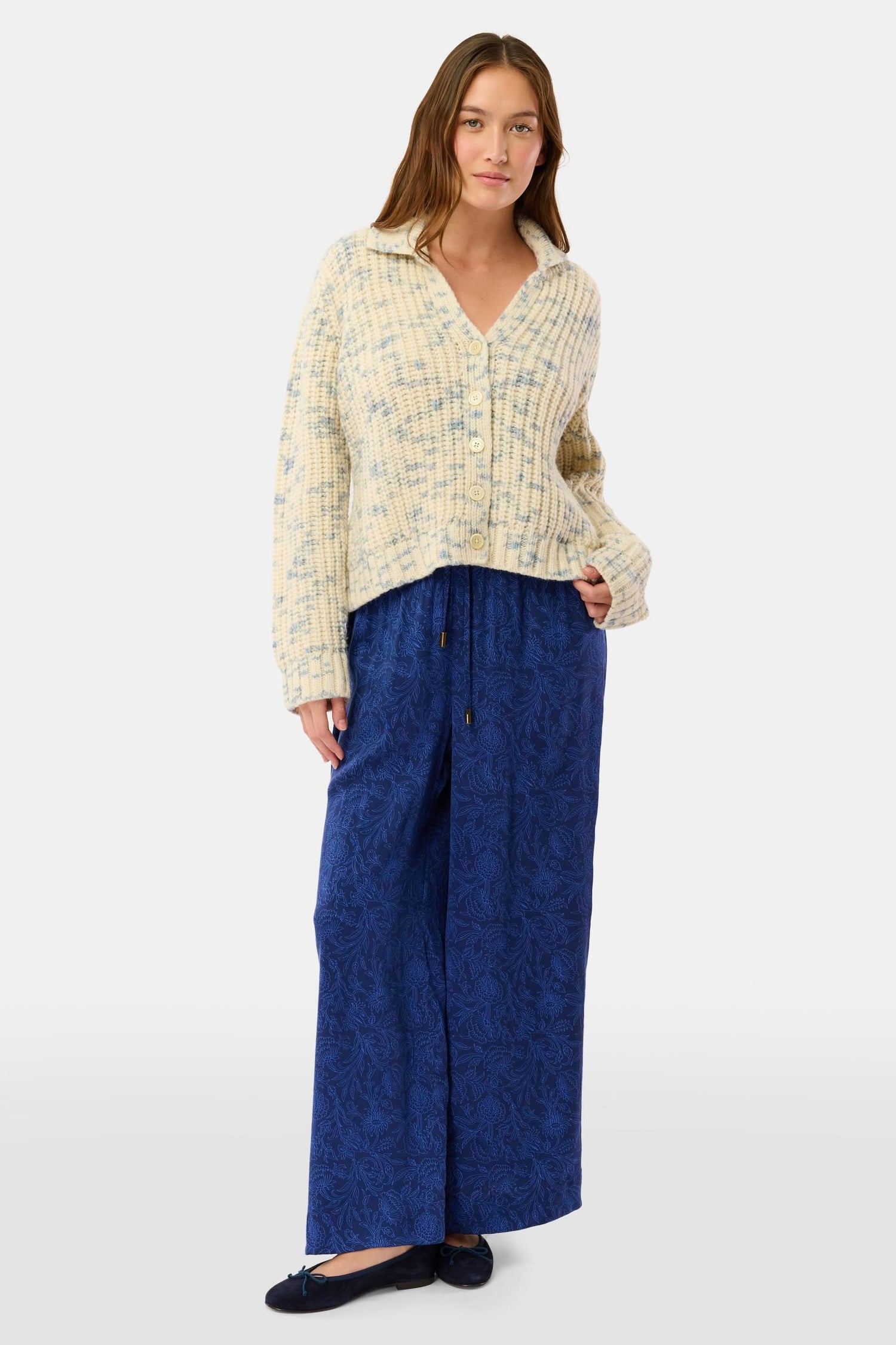Roller Rabbit Blue Slate Space Dye Dhalia Cardigan