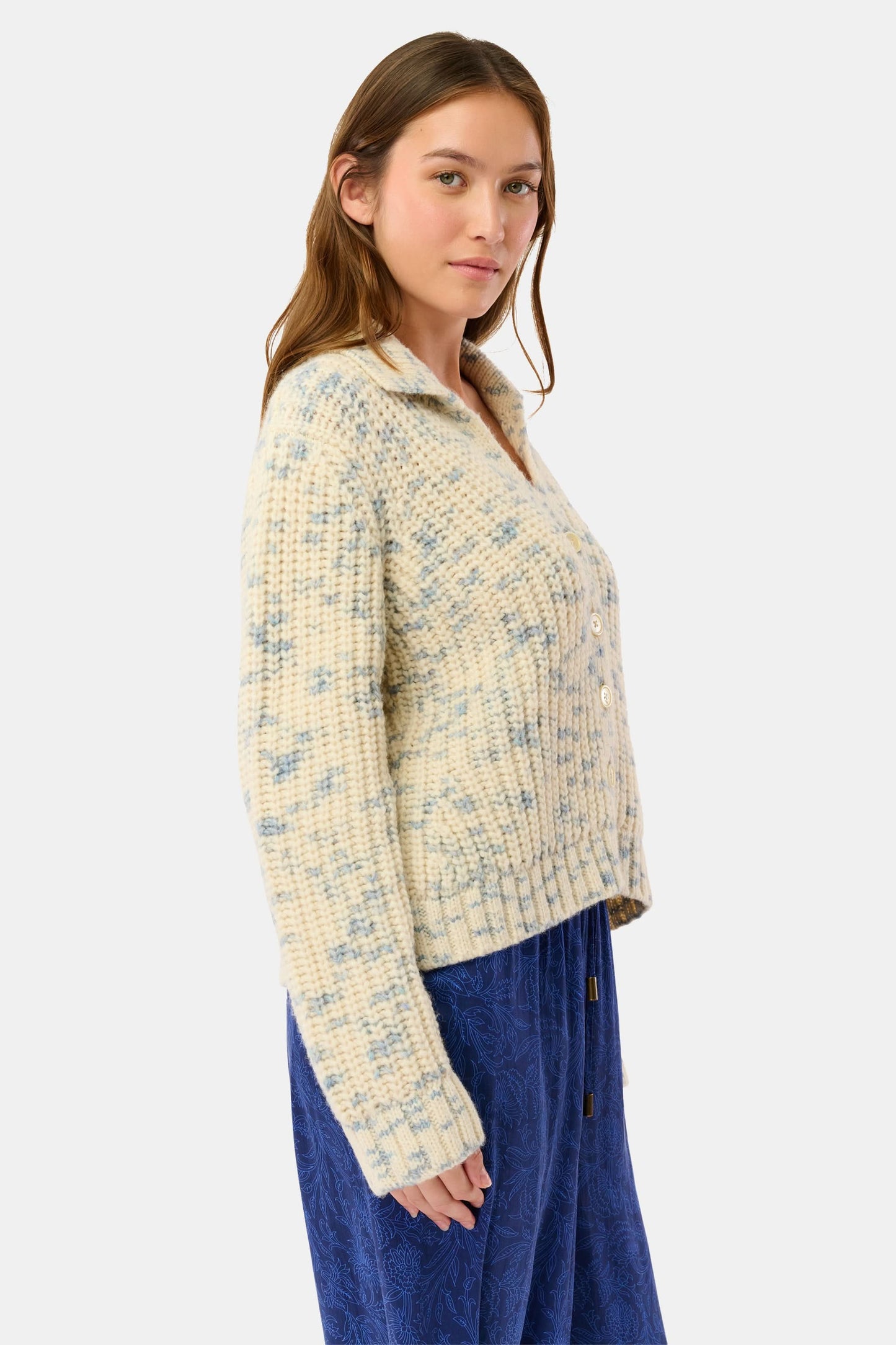 Roller Rabbit Blue Slate Space Dye Dhalia Cardigan
