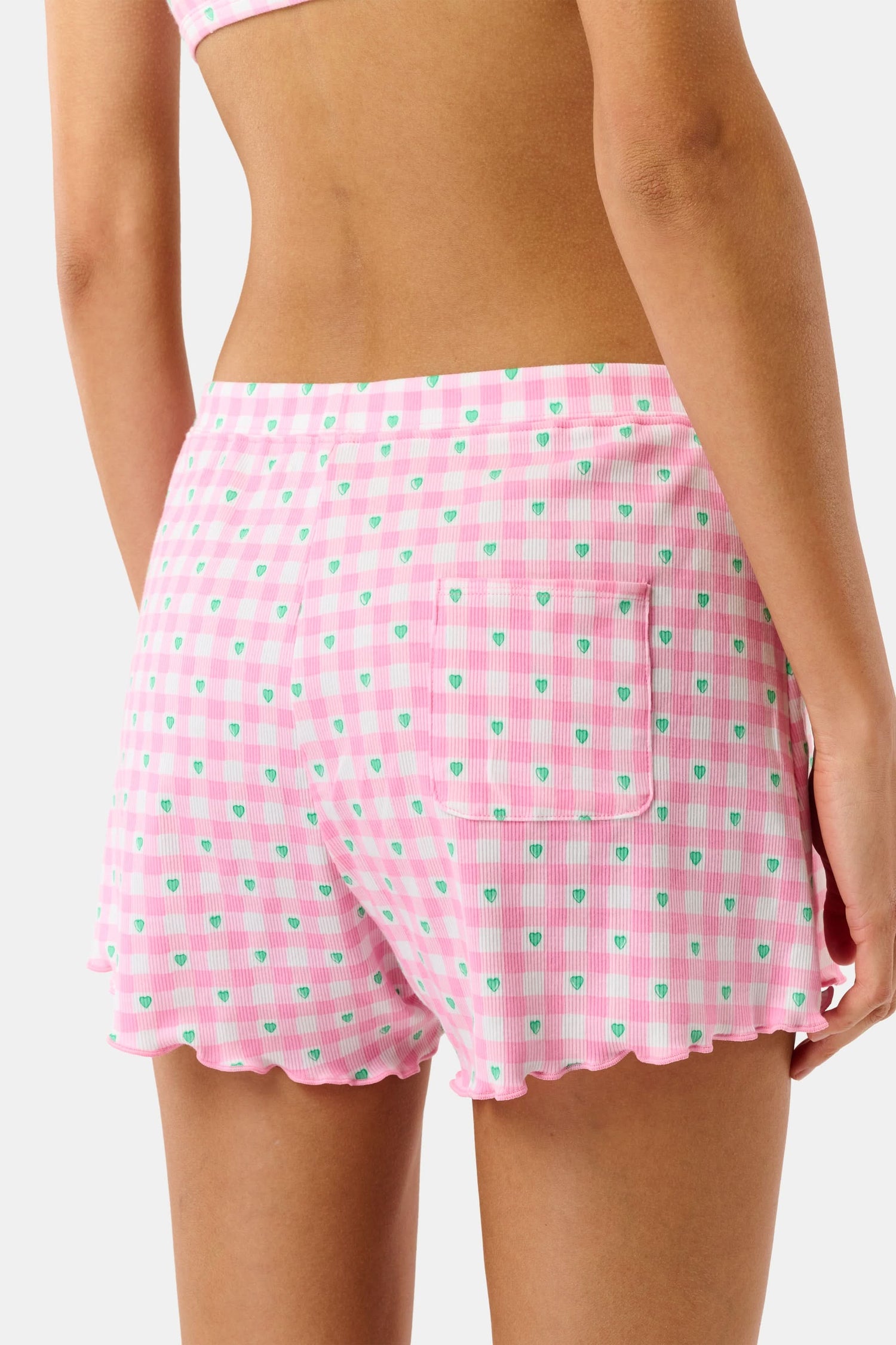 Roller Rabbit Pink Gingham Hearts Sullivan Shortie