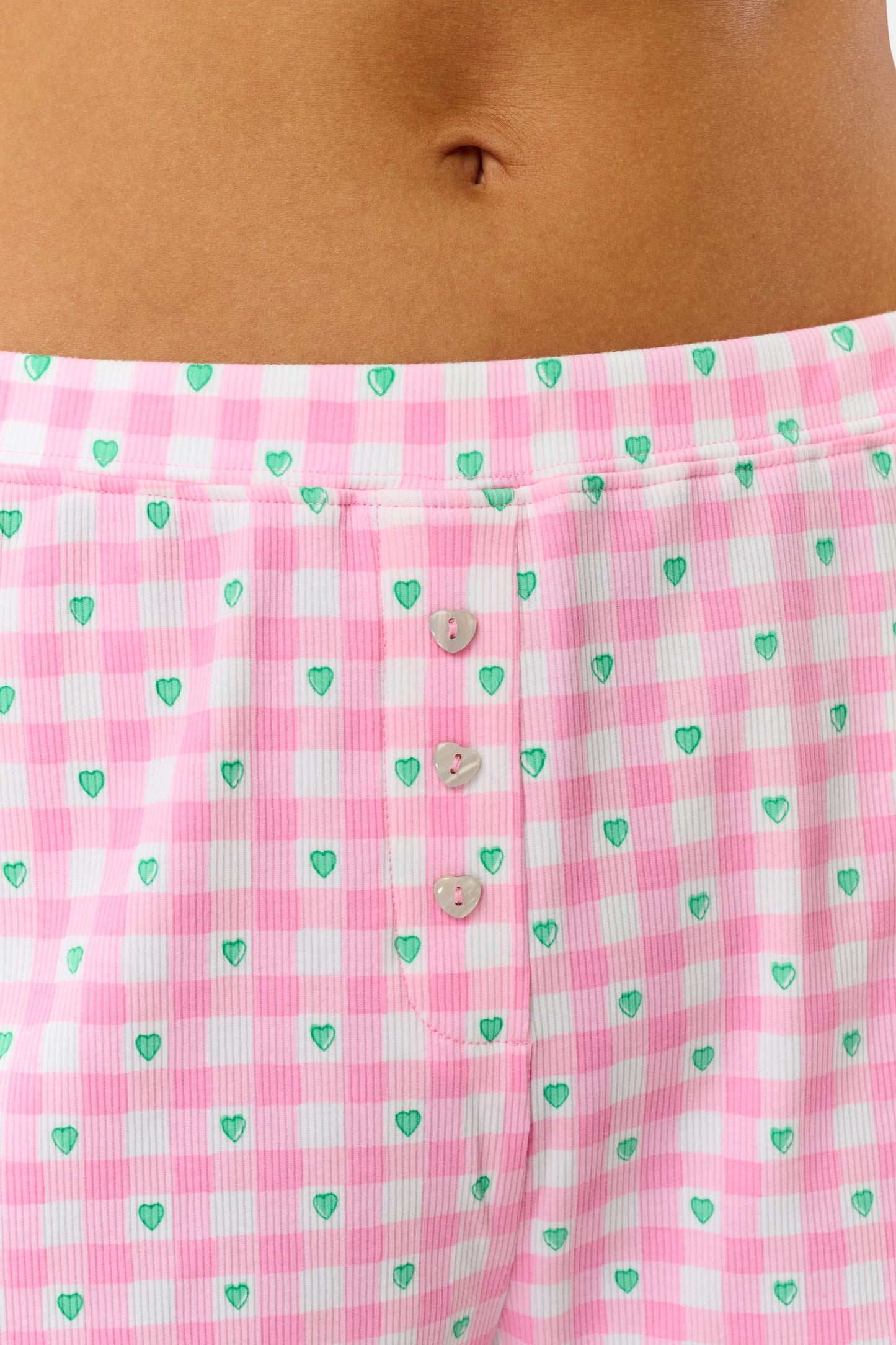 Roller Rabbit Pink Gingham Hearts Sullivan Shortie