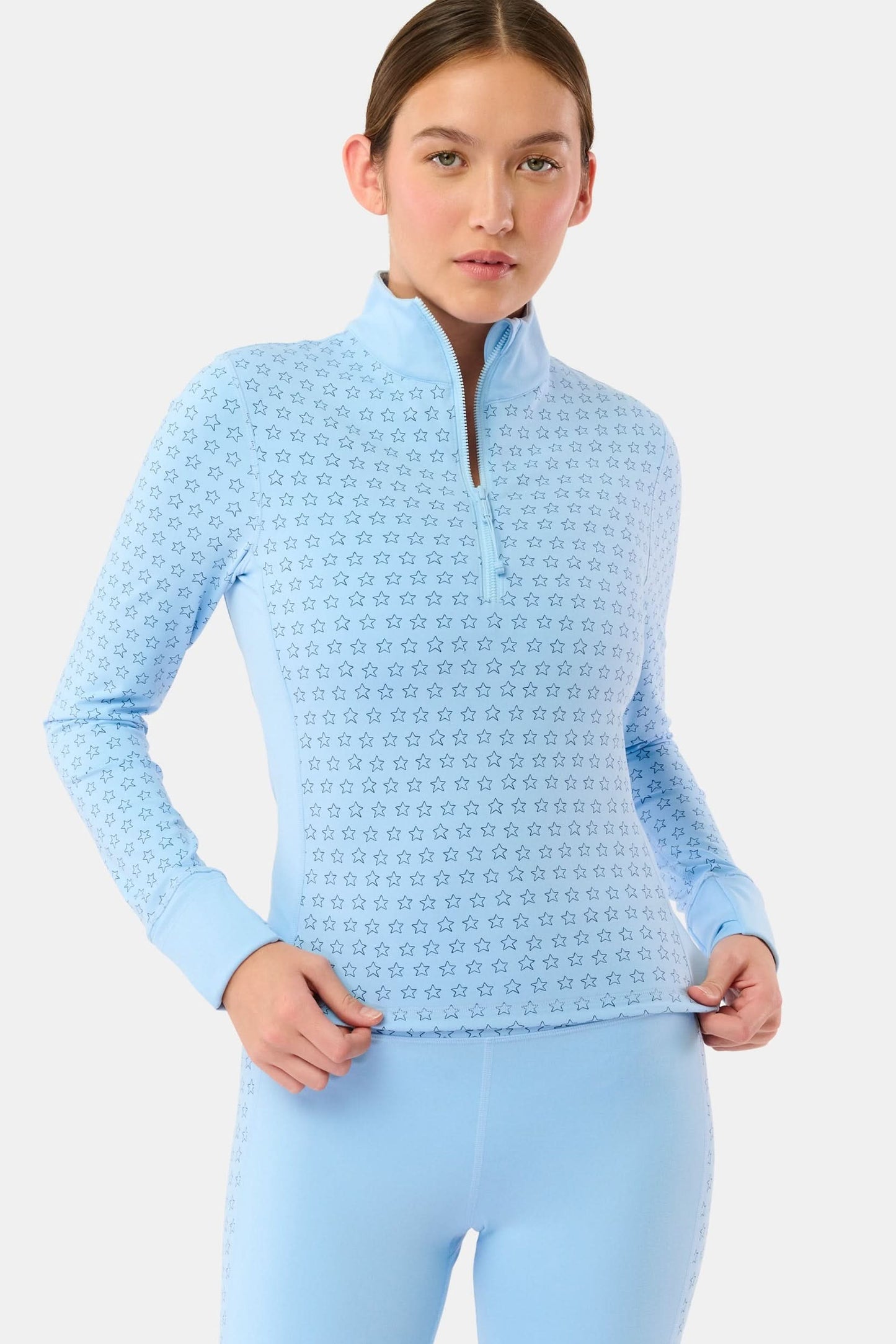 Roller Rabbit Ice Blue Stars Celia Quarter Zip