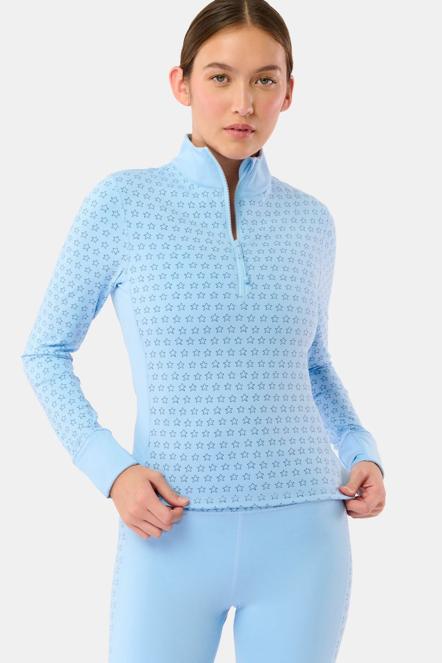 Roller Rabbit Ice Blue Stars Celia Quarter Zip