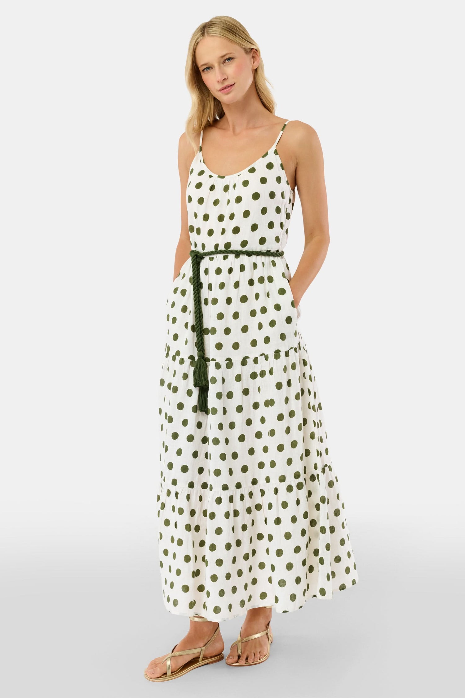 Roller Rabbit Olive Polka Dot Dakota Dress