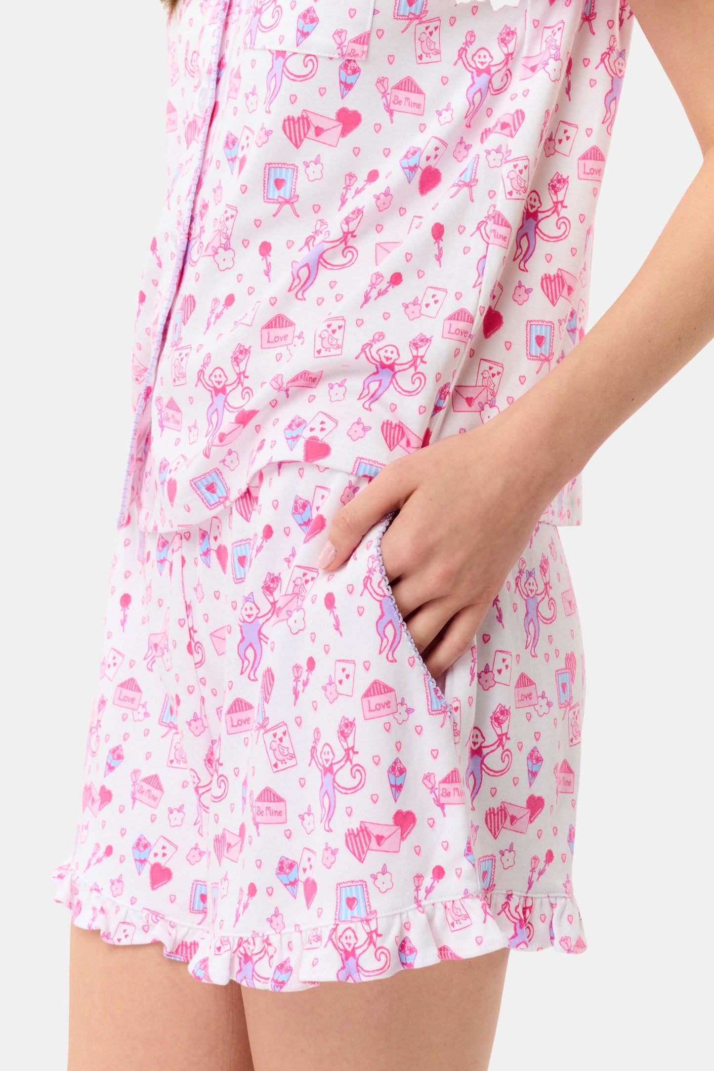 Roller Rabbit Pink Love Letters Wyatt Polo Pajamas