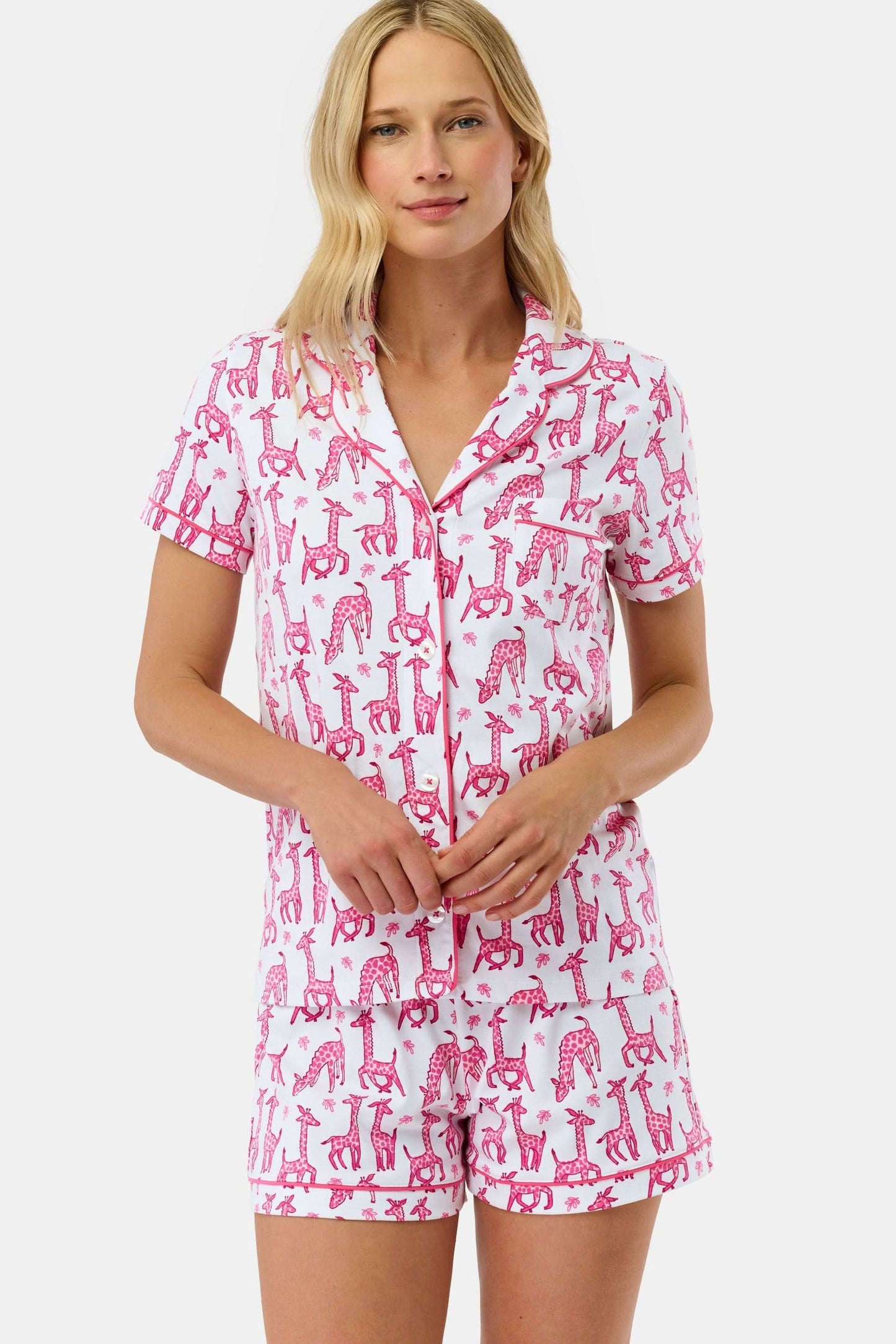 Roller Rabbit Pink Gigi Giraffe Polo Pajamas