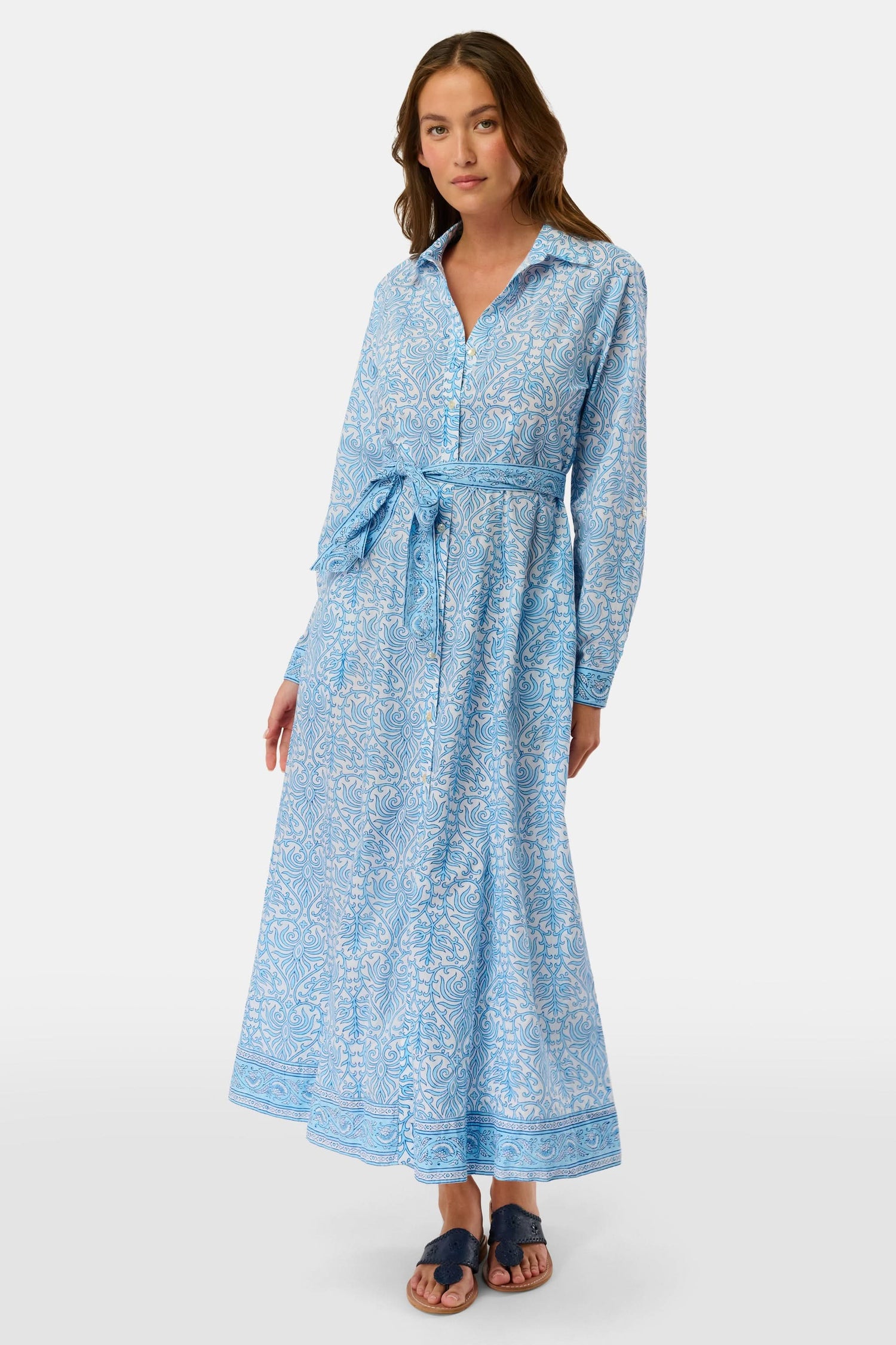 Roller Rabbit Blue Capi Geo Belted Darla Dress