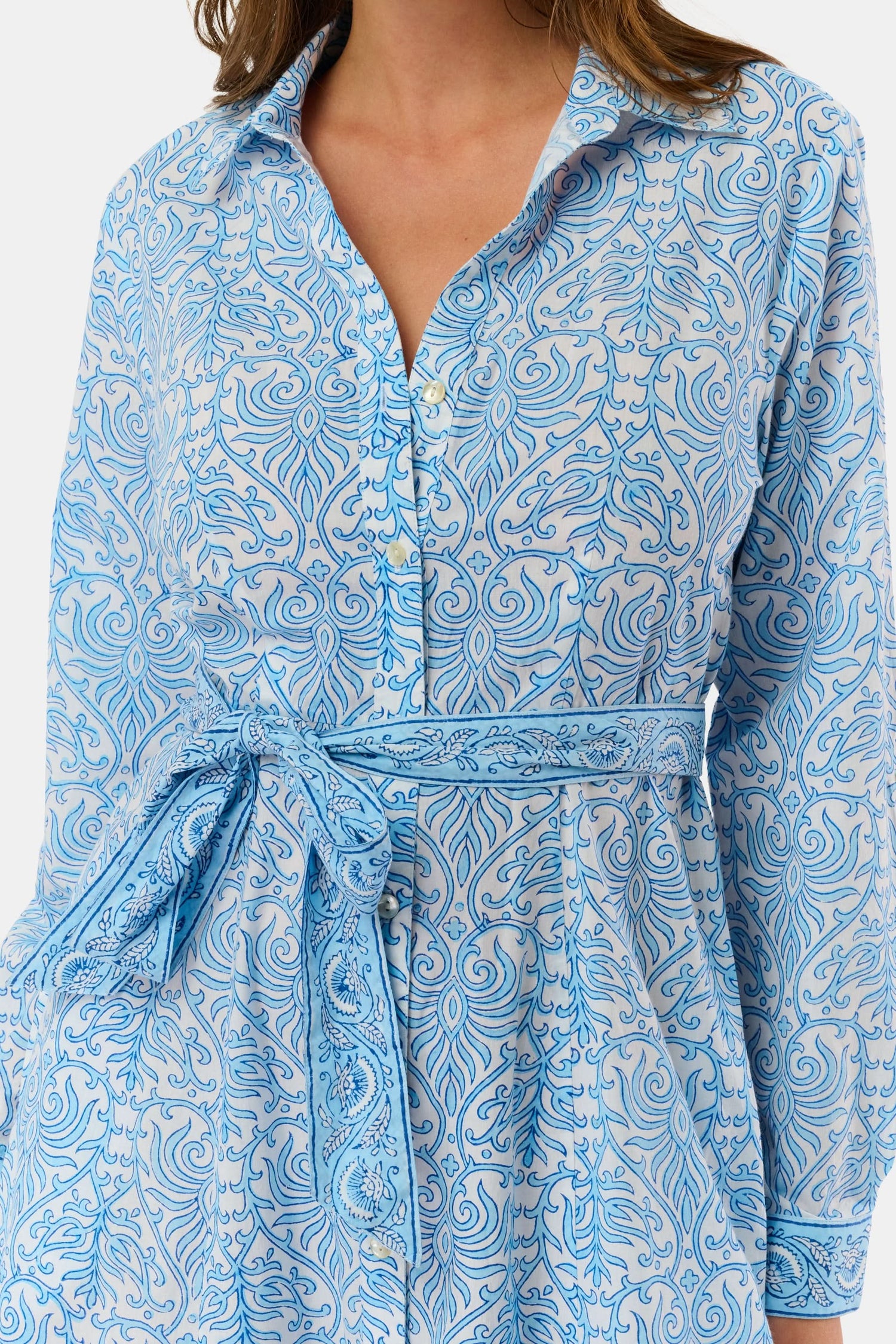 Roller Rabbit Blue Capi Geo Belted Darla Dress